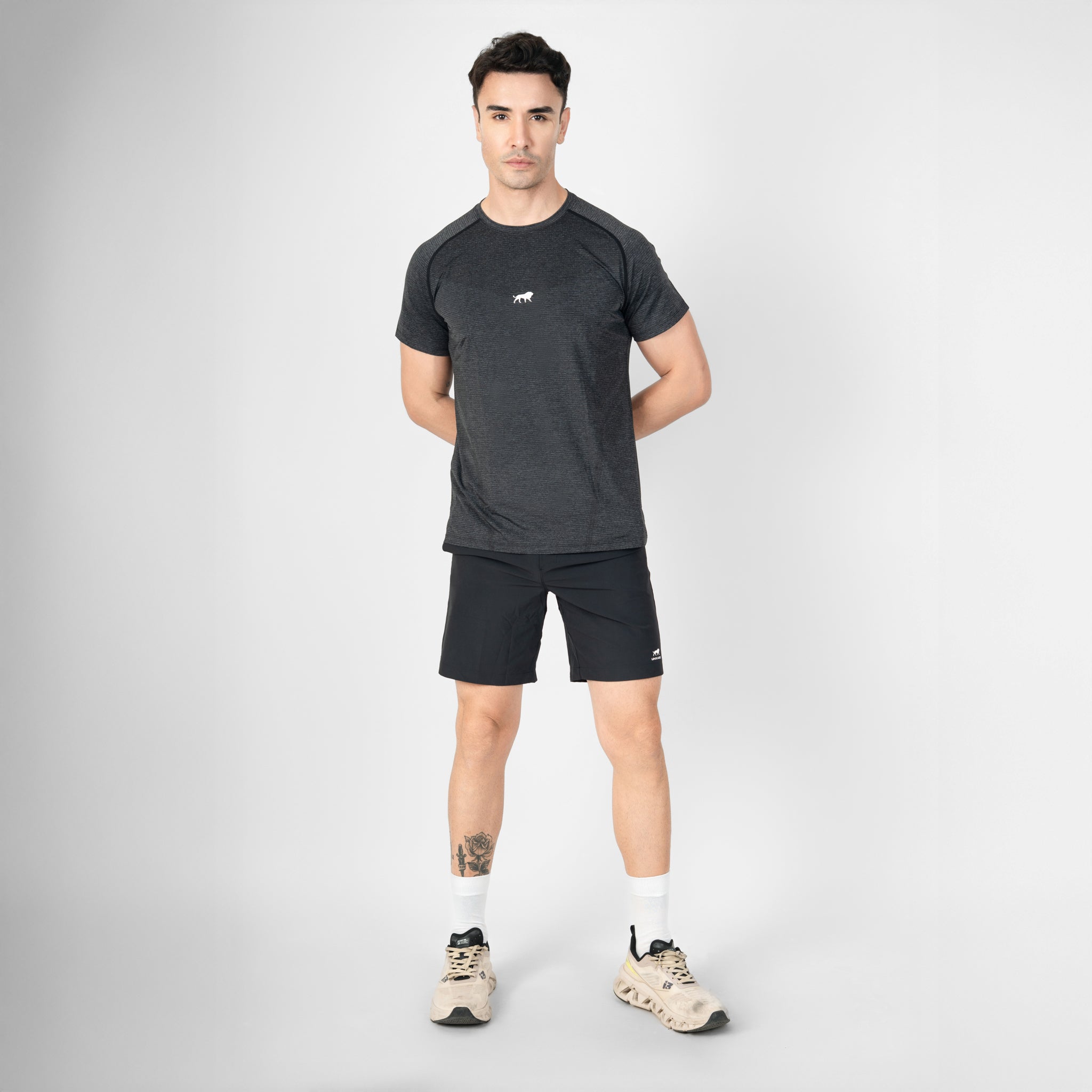 Apex Seamless Tee - Black Shadow Stripe