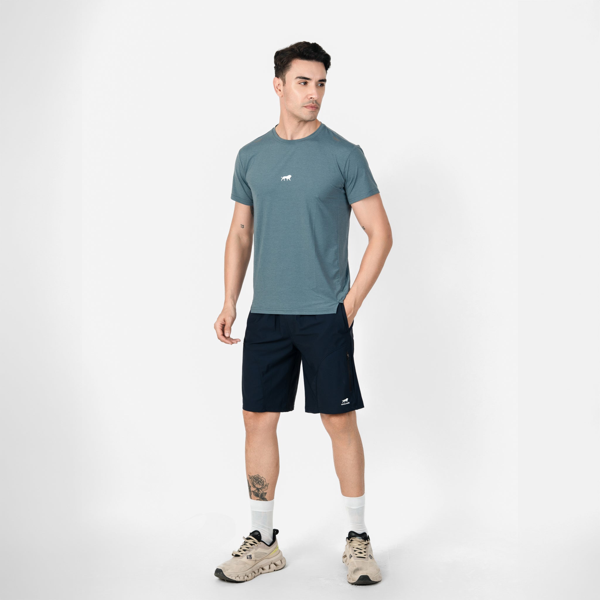 Flux Performance Tee- Ocean Stripe