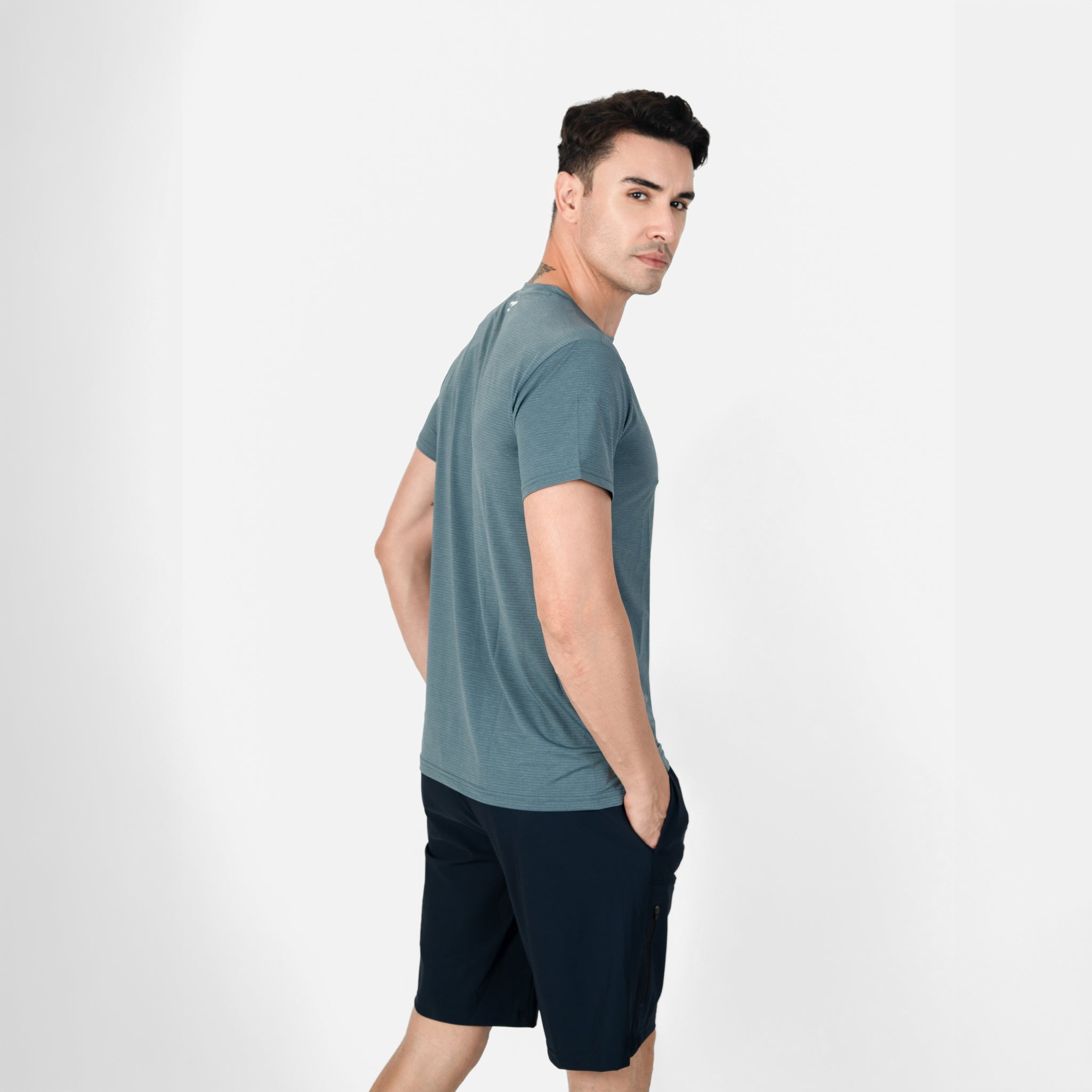 Flux Performance Tee- Ocean Stripe